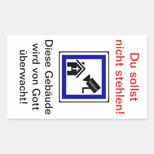 Sticker Rectangulaire Tu ne voleras pas ! - GodCam (Devant)