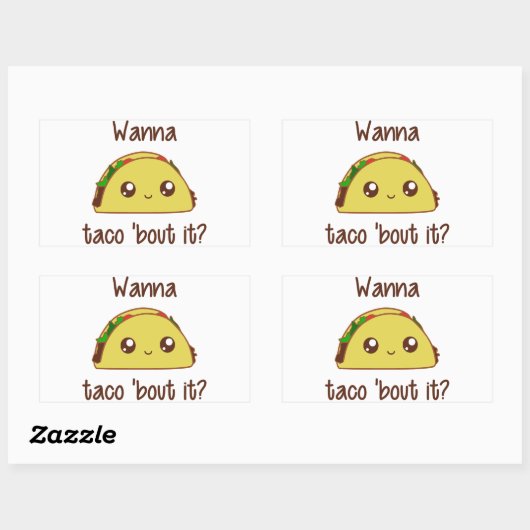 Sticker Rectangulaire Tu Veux Taco ? (Feuille)