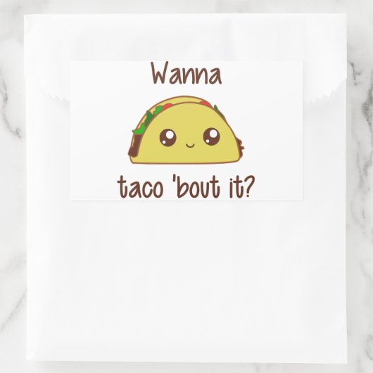 Sticker Rectangulaire Tu Veux Taco ? (Sac)