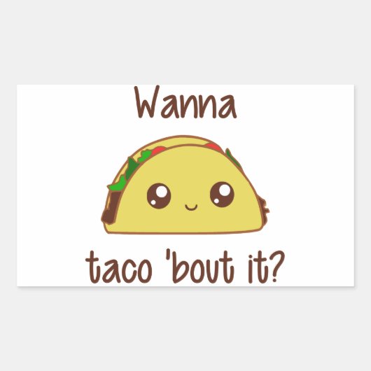 Sticker Rectangulaire Tu Veux Taco ? (Devant)