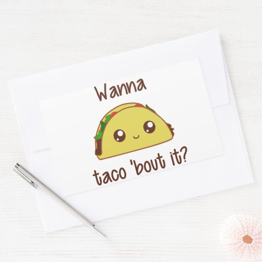 Sticker Rectangulaire Tu Veux Taco ? (Enveloppe)