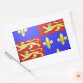 STICKER RECTANGULAIRE TUDOR COAT OF ARMS KING HENRY VIII. (Enveloppe)