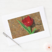 Sticker Rectangulaire Tulipe jaune et rouge (Enveloppe)