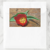 Sticker Rectangulaire Tulipe rouge du printemps (Sac)