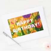Sticker Rectangulaire Tulipes Félicitations Enchantant (Enveloppe)