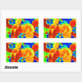 Sticker Rectangulaire tulipes fluorescentes (Feuille)