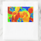 Sticker Rectangulaire tulipes fluorescentes (Sac)