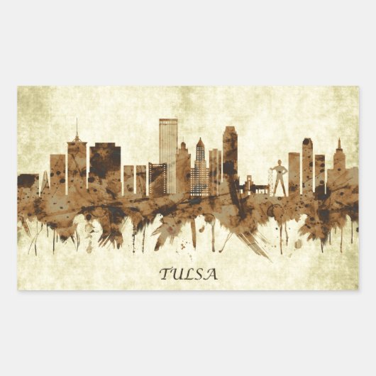 Sticker Rectangulaire Tulsa Oklahoma (Devant)