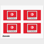 Sticker Rectangulaire Tunisie (Feuille)