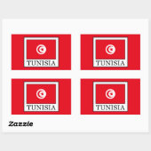 Sticker Rectangulaire Tunisie (Feuille)