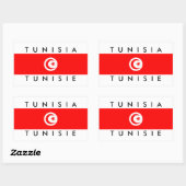Sticker Rectangulaire tunisie nom du drapeau pays symbole de texte tunis (Feuille)