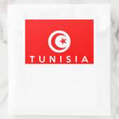 Sticker Rectangulaire tunisie pays symbole nom (Sac)