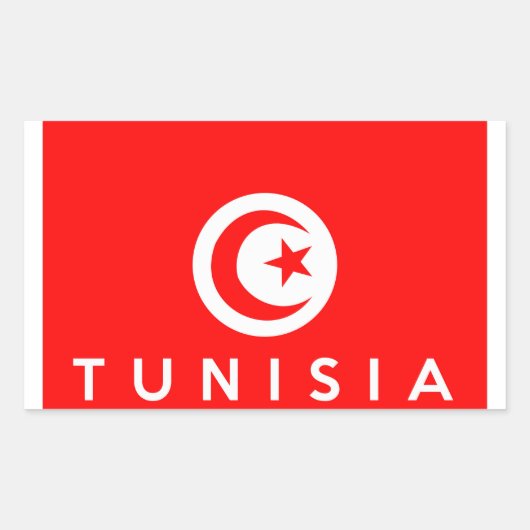 Sticker Rectangulaire tunisie pays symbole nom (Devant)