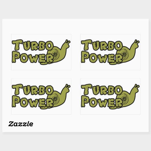 Sticker Rectangulaire Turbo Power (Feuille)