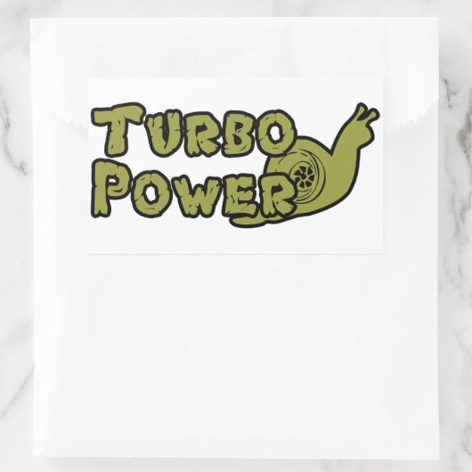Sticker Rectangulaire Turbo Power (Sac)