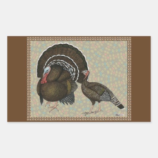 Sticker Rectangulaire Turkeys Standard Bronze Portrait (Devant)