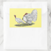 Sticker Rectangulaire Turkeys White Holland (Sac)