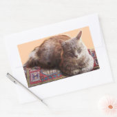 STICKER RECTANGULAIRE TURKISH CAT ON THE OLD CARPET (Enveloppe)
