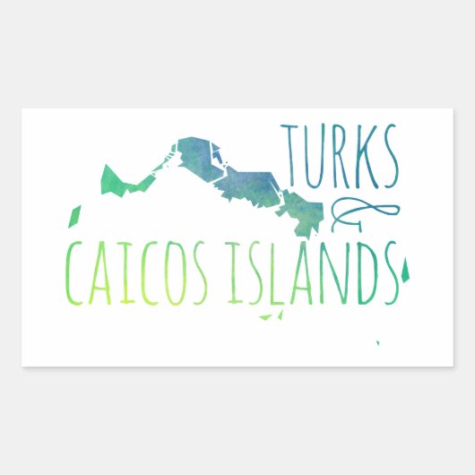 Sticker Rectangulaire Turks & Caicos (Devant)