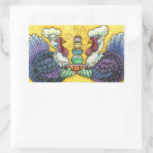 STICKER RECTANGULAIRE TURQUIE ET TOUS LES FIXINS, FUNNY MERCI AUX OISEAU (Sac)