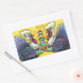 STICKER RECTANGULAIRE TURQUIE ET TOUS LES FIXINS, FUNNY MERCI AUX OISEAU (Enveloppe)