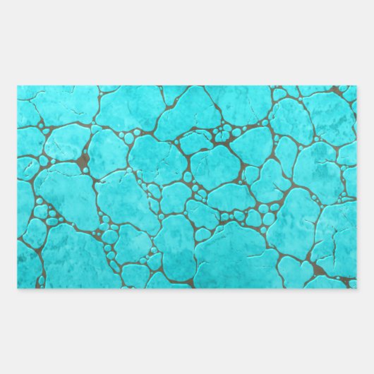 Sticker Rectangulaire turquoise (Devant)