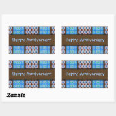 Sticker Rectangulaire Turquoise Brown Joyeux anniversaire (Feuille)