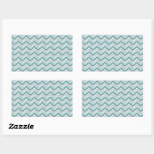 Sticker Rectangulaire Turquoise et perles ZigZag (Feuille)