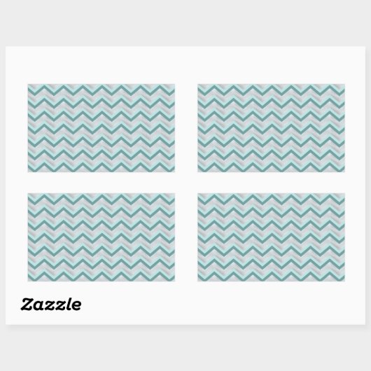 Sticker Rectangulaire Turquoise et perles ZigZag (Feuille)