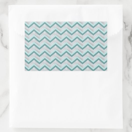 Sticker Rectangulaire Turquoise et perles ZigZag (Sac)