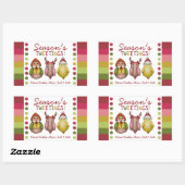 Sticker Rectangulaire Tweeting de saison - Vacances Oiseaux Mignons (Feuille)