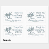 Sticker Rectangulaire Twin Palm Trees Blue Tropical (Feuille)