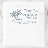 Sticker Rectangulaire Twin Palm Trees Blue Tropical (Sac)