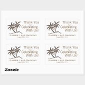 Sticker Rectangulaire Twin Palm Trees Brown Tropical (Feuille)