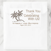 Sticker Rectangulaire Twin Palm Trees Brown Tropical (Sac)