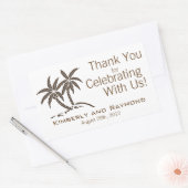 Sticker Rectangulaire Twin Palm Trees Brown Tropical (Enveloppe)