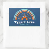 Sticker Rectangulaire Tygart Lake Virginie-Occidentale Arc en ciel (Sac)
