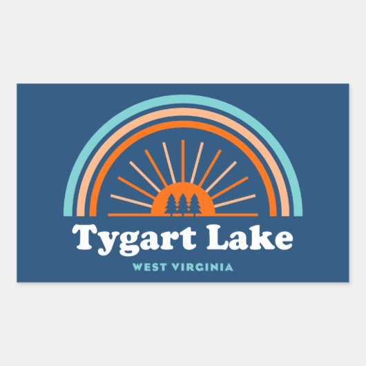 Sticker Rectangulaire Tygart Lake Virginie-Occidentale Arc en ciel (Devant)