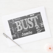 Sticker Rectangulaire Typographie Calligraphie Paris France Tour Eiffel (Enveloppe)