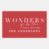 Sticker Rectangulaire Typographie chic et religieuse moderne Noël (Devant)