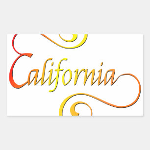 Sticker Rectangulaire Typographie de Californie
