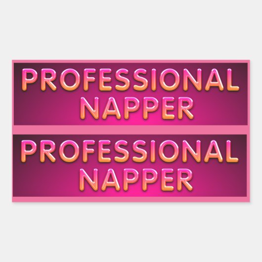 Sticker Rectangulaire Typographie de dormeur professionnel (Devant)