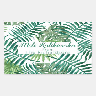 Sticker Rectangulaire Typographie de Noël de Mele Kalikimaka