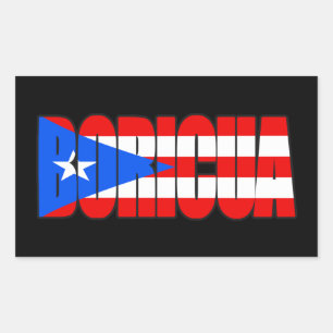 Sticker Rectangulaire Typographie du drapeau portoricain Boricua