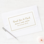 Sticker Rectangulaire Typographie Or simple et mariage cadre Faveur (Enveloppe)