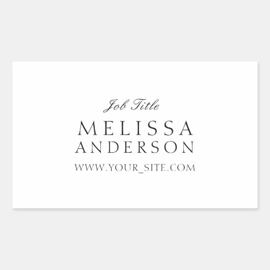 Sticker Rectangulaire Typographie professionnelle (Devant)