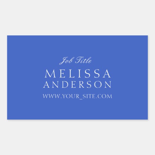 Sticker Rectangulaire Typographie professionnelle Cerulean Blue (Devant)