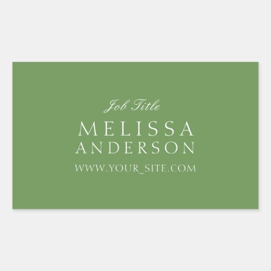 Sticker Rectangulaire Typographie professionnelle Moss Green (Devant)