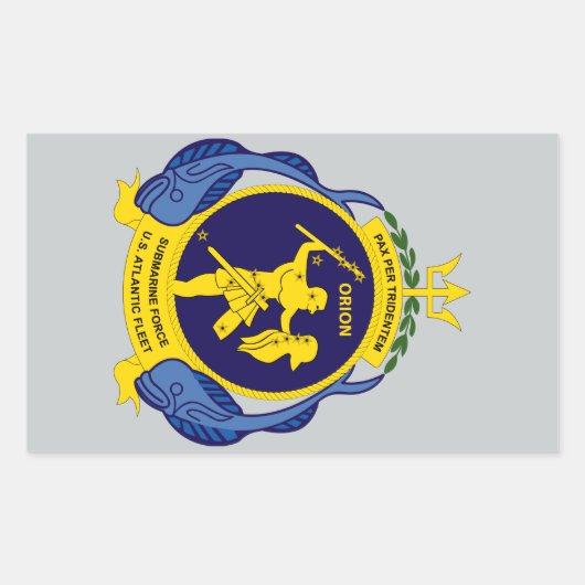 Sticker Rectangulaire U.S.S. Orion AS-8 Pax Par Tridentem (Devant)