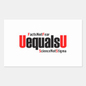 Sticker Rectangulaire U = U - VIH indétectable - Science pas Stigmatisme (Devant)